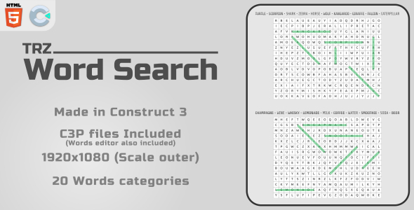 TRZ Word Search - HTML5 Casual Game
