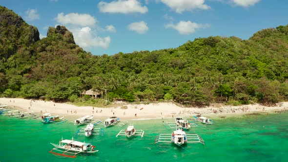 Tropical Island with Sandy Beach