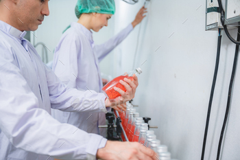 juice bottle package production line concept, manufacturing system of water industry machine / Photodune, Misc