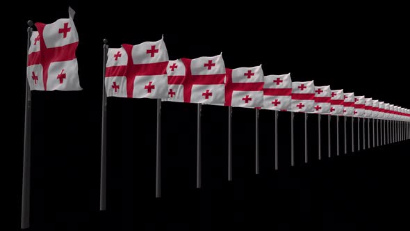 Row Of Georgia Flags With Alpha 2K