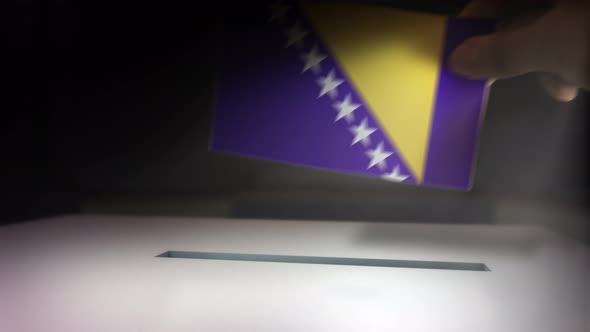 Compositing Hand Voting To Flag OF Bosnia and Herzegovina