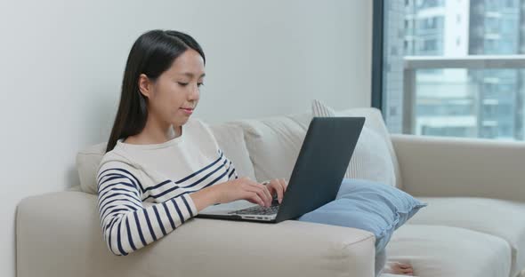 Woman work on laptop computer