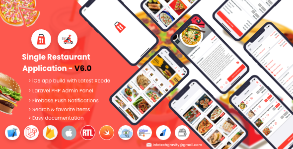 Single Restaurant - iOS User & Delivery Boy Apps With Laravel Admin Panel