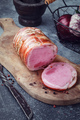 Smoked ham on wooden board - PhotoDune Item for Sale