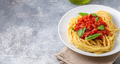 Spaghetti with fresh tomato sauce and basil - PhotoDune Item for Sale