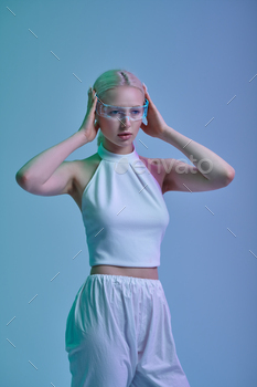 Attractive futuristic woman in modern glasses / Photodune, Misc