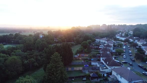 Sunrise Over English Town Full Hd