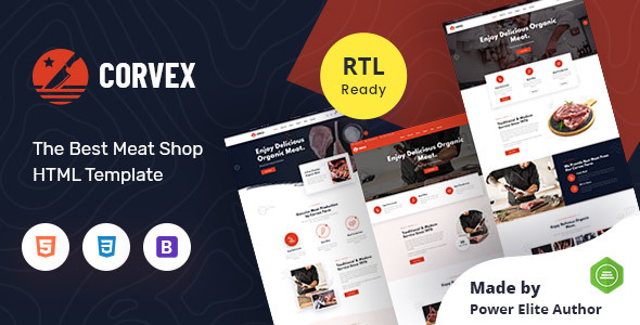 Corvex - Butcher & Meat Shop HTML Template