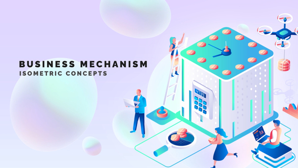 Business mechanism - Isometric Concept
