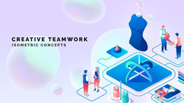 Creative teamwork - Isometric Concept