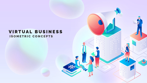 Virtual business - Isometric Concept