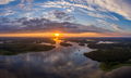 Lake Ladoga at Summer Sunset. Lekhmalakhti Bay. Landscape of Karelia, Russia. Aerial View - PhotoDune Item for Sale