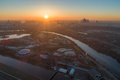 Moscow City at Sunrise in Morning Haze. Aerial View. Russia - PhotoDune Item for Sale