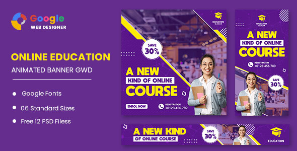 Education Online HTML5 Banner Ads GWD