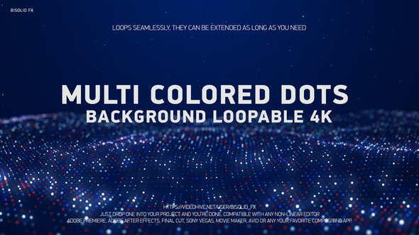 Multi Colored Dots Background Loopable 4K