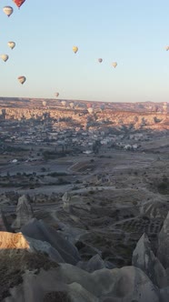 Cappadocia Turkey  Vertical Video of Balloon Launch