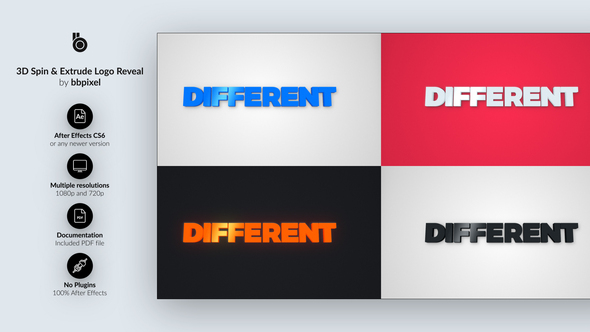 3D Spin & Extrude Logo Reveal alt