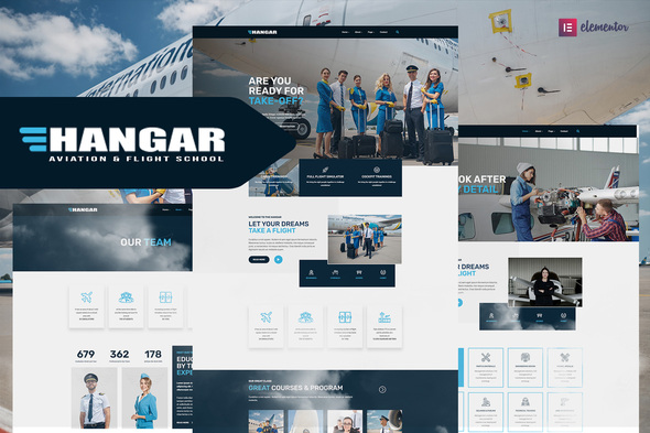 Hangar - Aviation & Flight School Elementor Template Kit