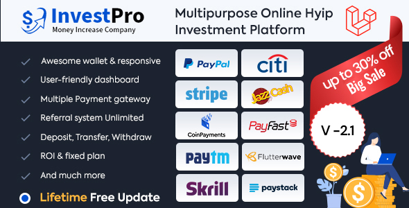 InvestPro – Wallet & Banking Online Hyip Investment Platform