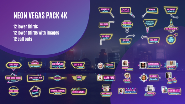 Neon Vegas Pack 4K