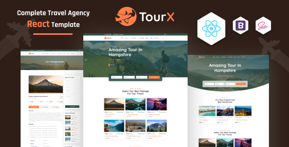 TourX - Travels Tourism Agency React Next Js Template