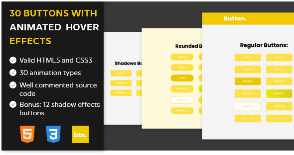 Animated Hover Effects Buttons with CSS3