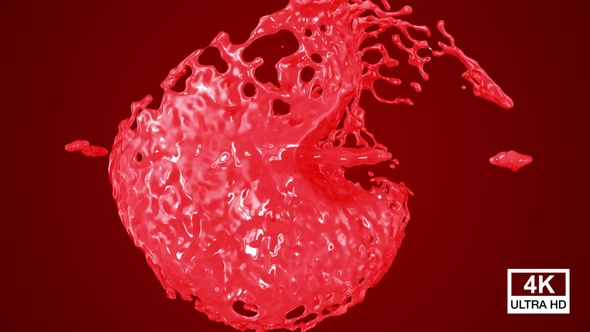 Red Paint Collision Splash 4K alt