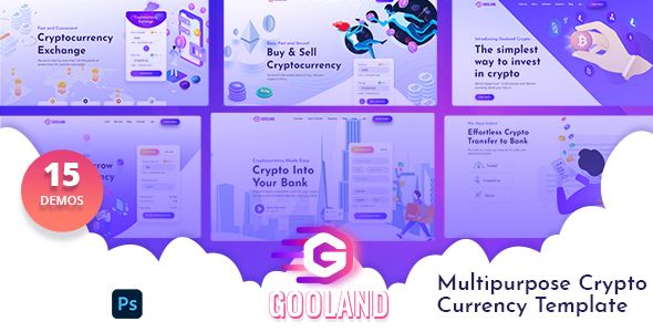 Gooland – Multipurpose Crypto Currency PSD Template