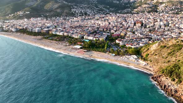 Texture of the sea aerial view 4K Alanya Turkey