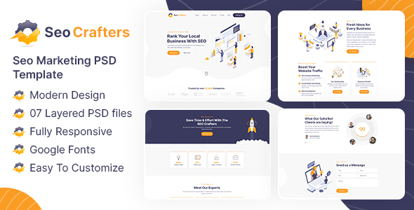 SEO Crafters Marketing PSD Template – 0 Sold!