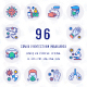 COVID Protection Measures Unique Circle Icons - GraphicRiver Item for Sale