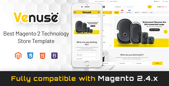 Venuse - Responsive Hitech/Digital Magento 2 Store Theme