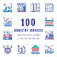 Industry Services Unique Filled Icons - GraphicRiver Item for Sale