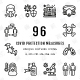 COVID Protection Measures Unique Outline Icons - GraphicRiver Item for Sale