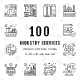 Industry Services Unique Outline Icons - GraphicRiver Item for Sale