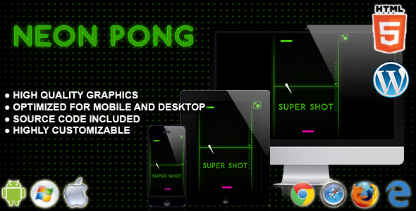 Neon Pong - gra zręcznościowa HTML5