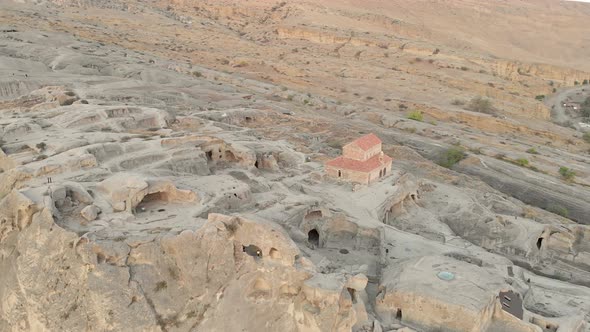 Revealing Aerial View Of Uplistisikhe Rocky Landscape