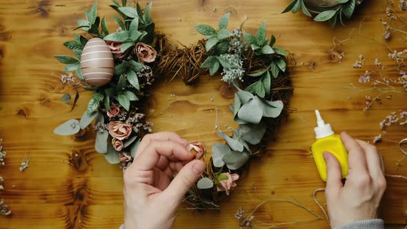 Hands Makes Easter Floral Wreath for Home Decor