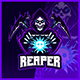 Electric Reaper - Mascot Esport Logo Template - GraphicRiver Item for Sale