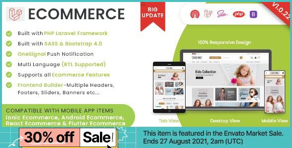 Laravel Ecommerce - Universal Ecommerce / Store Full Website with Themes and Advanced CMS / Admin Panel