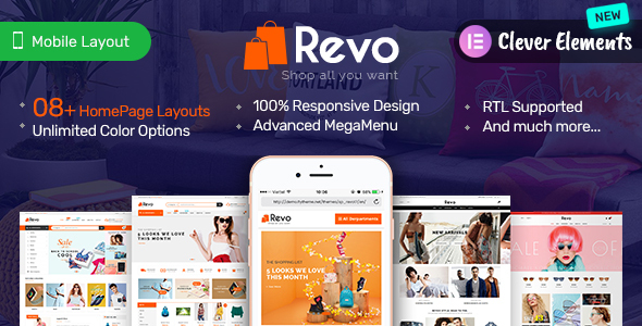 Revo - Premium Responsive Theme PrestaShop dla Mega Store z układem dostosowanym do urządzeń mobilnych