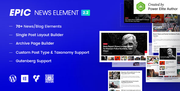 Epic News Elements - News Magazine Blog Element i blog Dodatki dla Elementor i WPBakery Page Builder