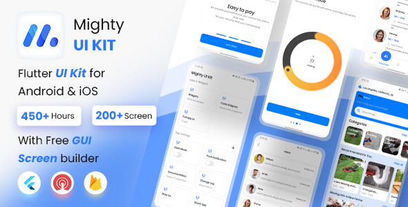 MightyUIKit - Flutter 2.0 UI Kit with Screen Builder