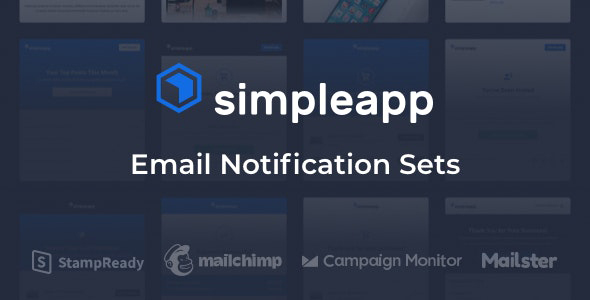 SimpleApp - e-mail z powiadomieniem Szablony HTML + Konstruktor online + 42 wersje demonstracyjne + 4 opcje układu