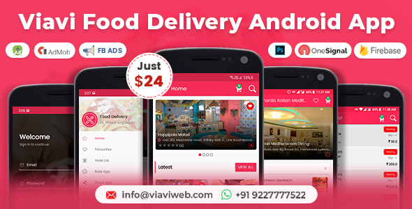 Aplikacja na Androida Viavi Food Delivery