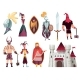 Medieval Tales Characters Flat Set with Archer - GraphicRiver Item for Sale