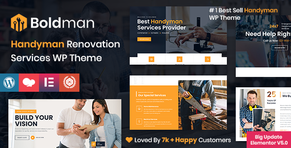 Boldman - Handyman Renovation Services WordPress Theme