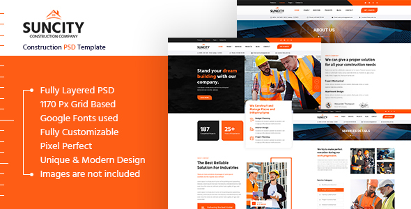 Suncity – Construction PSD Template