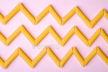 ern on pink background, top view, abstract food