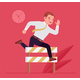 Businessman Running Over Barrier Try to Overcome - GraphicRiver Item for Sale